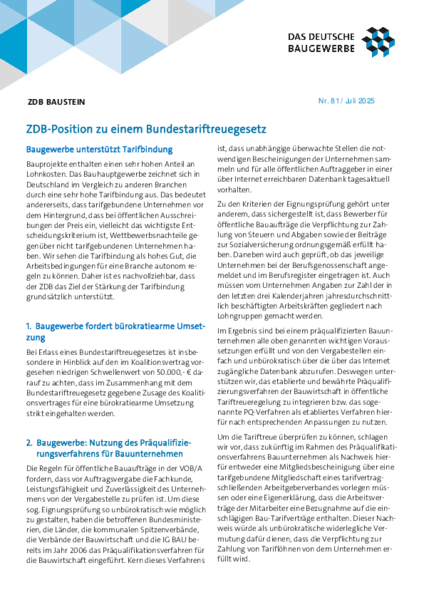 ZDB-Baustein: Bundestariftreuegesetz